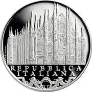 Italy 10 Euro (Milan Cathedral) REPUBBLICA ITALIANA L. DE SIMONI coin obverse