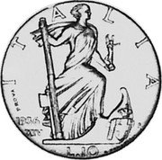 Italy 10 Lire (Vittorio Emanuele III. Prova) KM# Pr64 ITALIA PROVA 1936 XIV R L10 coin reverse Italy 10 Lire (Vittorio Emanuele III. Prova) KM# Pr64 ITALIA PROVA 1936 XIV R L10 coin reverse