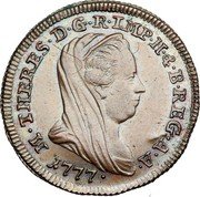 Italy 10 Soldi (Maria Theresia) KM# Pn3 M THERES D G R IMP H & B REG A A 1777 coin obverse Italy 10 Soldi (Maria Theresia) KM# Pn3 M THERES D G R IMP H & B REG A A 1777 coin obverse