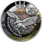 Niue 100 Dollars Haast's Eagle. Harpagornis Moorei 2016 mw S.O.S TO THE WORLD 19TH CENTURY HARPAGORNIS MOOREI coin reverse Niue 100 Dollars Haast's Eagle. Harpagornis Moorei 2016 mw S.O.S TO THE WORLD 19TH CENTURY HARPAGORNIS MOOREI coin reverse