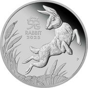 Australia 100 Dollars Year of the Rabbit 2023 P 2023 IJ P RABBIT å…” coin reverse Australia 100 Dollars Year of the Rabbit 2023 P 2023 IJ P RABBIT å…” coin reverse