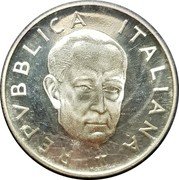 Italy 100 Lire (Guglielmo Marconi. Trial Strike. Prova) KM# Pr88 REPVBBLICA ITALIANA MONASSI coin obverse Italy 100 Lire (Guglielmo Marconi. Trial Strike. Prova) KM# Pr88 REPVBBLICA ITALIANA MONASSI coin obverse