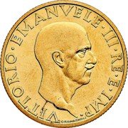 Italy 100 Lire Littore. Vittorio Emanuele III. Trial Strike 1936 R XIV KM# Pr67 VITTORIO EMANUELE III RE E IMP G ROMAGNOLI coin obverse