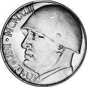 Italy 100 Lire (Mussolini. Type I) X# 6 MVSSOLINI MCMXLIII coin reverse Italy 100 Lire (Mussolini. Type I) X# 6 MVSSOLINI MCMXLIII coin reverse