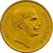 Italy 100 Lire (Vittorio Emanuele III) KM# Pn6 VITTORIO EMANVELE III coin obverse