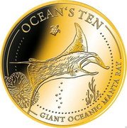 Niue 2 Dollars 50 Cents (Ocean's Ten. Giant Oceanic Manta Ray) OCEAN'S TEN GIANT OCEANIC MANTA RAY coin reverse Niue 2 Dollars 50 Cents (Ocean's Ten. Giant Oceanic Manta Ray) OCEAN'S TEN GIANT OCEANIC MANTA RAY coin reverse