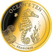 Niue 2 Dollars 50 Cents (Ocean's Ten. Seahorse) OCEAN'S TEN SEAHORSE coin reverse Niue 2 Dollars 50 Cents (Ocean's Ten. Seahorse) OCEAN'S TEN SEAHORSE coin reverse