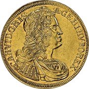 Austria 2 Ducat (Charles VI) KM# 1580a CAR VI D G R I S A GE HI HV BOREX coin obverse