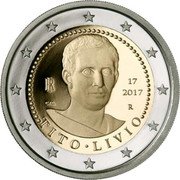 Italy 2 Euro (2000 Years Since the death of Titus Livius) KM# 412 TITO LIVIO IR 2017 R 17 coin obverse Italy 2 Euro (2000 Years Since the death of Titus Livius) KM# 412 TITO LIVIO IR 2017 R 17 coin obverse