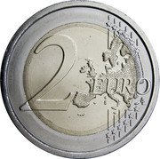 Italy 2 Euro (60th Anniversary of the Ministry of Health) KM# 415 2 EURO LL coin reverse