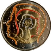 Netherlands 2 Euro (Colored orange red and blue) WILLEM ALEXANDER KONING DER NEDERLANDEN 2013 200 JAAR KONINKRIJK coin obverse Netherlands 2 Euro (Colored orange red and blue) WILLEM ALEXANDER KONING DER NEDERLANDEN 2013 200 JAAR KONINKRIJK coin obverse