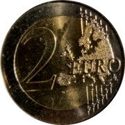 Netherlands 2 Euro (Colored orange red and blue) 2 EURO coin reverse Netherlands 2 Euro (Colored orange red and blue) 2 EURO coin reverse