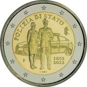 Italy 2 Euro Italian National Police 2022 R POLIZIA DI STATO RI R 1852 2022 AM coin obverse