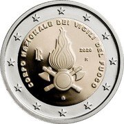 Italy 2 Euro National Firefighters Corps 2020 R Proof CORPO NAZIONALE DEI VIGILI DEL FUOCO RI 2020 R LDS coin obverse