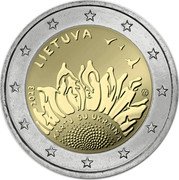 Lithuania 2 Euro Sunflower. Together with Ukraine 2023 LIETUVA 2023 LKM KARTU SU UKRAINA coin obverse Lithuania 2 Euro Sunflower. Together with Ukraine 2023 LIETUVA 2023 LKM KARTU SU UKRAINA coin obverse