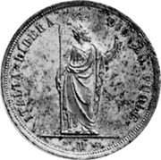Italy 2 Lire Lombardy Venetia 1848M KM# Pn7 ITALIA LIBERA DIO LO VUOLE M coin reverse