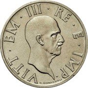 Italy 2 Lire (Vittorio Emanuele III Trial strike) KM# Pr62 VITT EM III RE E IMP G. ROMAGNOLI coin obverse