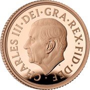 UK 2 Sovereigns Queen Elizabeth II Memorial 2022  Proof CHARLES III DEI GRA REX FID DEF MJ coin obverse UK 2 Sovereigns Queen Elizabeth II Memorial 2022  Proof CHARLES III DEI GRA REX FID DEF MJ coin obverse