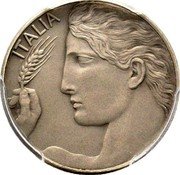 Italy 20 Centesimi (Vittorio Emanuele III Pattern) KM# Pn10 ITALIA coin obverse Italy 20 Centesimi (Vittorio Emanuele III Pattern) KM# Pn10 ITALIA coin obverse