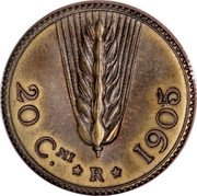 Italy 20 Centesimi (Vittorio Emanuele III Stab. Johnson Pattern Strike) KM# Pn7 20 C.MI R 1905 coin reverse Italy 20 Centesimi (Vittorio Emanuele III Stab. Johnson Pattern Strike) KM# Pn7 20 C.MI R 1905 coin reverse