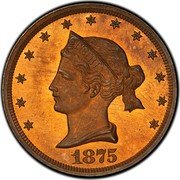 USA 20 Cents Token with Shield Pattern 1875  LIBERTY 1875 coin obverse USA 20 Cents Token with Shield Pattern 1875  LIBERTY 1875 coin obverse