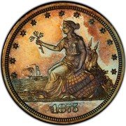 USA Twenty Cents Liberty at Seashore Pattern 1875  LIBERTY 1875 coin obverse USA Twenty Cents Liberty at Seashore Pattern 1875  LIBERTY 1875 coin obverse