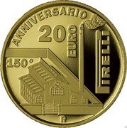 Italy 20 Euro 150th Anniversary of Pirelli 2022 R Proof PIRELLI 150° ANNIVERSARIO 20 EURO R coin reverse Italy 20 Euro 150th Anniversary of Pirelli 2022 R Proof PIRELLI 150° ANNIVERSARIO 20 EURO R coin reverse