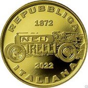 Italy 20 Euro 150th Anniversary of the Foundation of Pirelli 2022 R Proof PNEU PIRELLI REPUBBLICA ITALIANA 1872 2022 PETRASSI coin obverse Italy 20 Euro 150th Anniversary of the Foundation of Pirelli 2022 R Proof PNEU PIRELLI REPUBBLICA ITALIANA 1872 2022 PETRASSI coin obverse