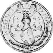Italy 20 Lire (Umberto II) X# M1 REGNO D'ITALIA FE RT 1946 coin reverse Italy 20 Lire (Umberto II) X# M1 REGNO D'ITALIA FE RT 1946 coin reverse