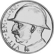 Italy 20 Lire Vittorio Emanuele III. Prova 1928R VI KM# Pr51 VITT EM III RE coin obverse Italy 20 Lire Vittorio Emanuele III. Prova 1928R VI KM# Pr51 VITT EM III RE coin obverse