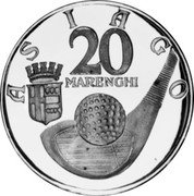 Italy 20 Marenghi (Asiago Token) X# Tn13 ASIAGO 20 MARENGHI coin obverse Italy 20 Marenghi (Asiago Token) X# Tn13 ASIAGO 20 MARENGHI coin obverse