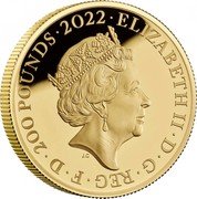 UK 200 Pounds The Rolling Stones 2022 Proof ELIZABETH II D G REG F D 200 POUNDS 2022 JC coin obverse UK 200 Pounds The Rolling Stones 2022 Proof ELIZABETH II D G REG F D 200 POUNDS 2022 JC coin obverse