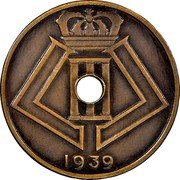 Belgium 25 Centimes (Leopold III Pattern) KM# Pn409 1939 coin reverse Belgium 25 Centimes (Leopold III Pattern) KM# Pn409 1939 coin reverse