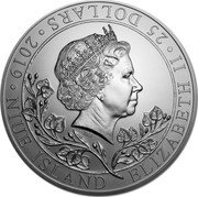 Niue 25 Dollars (A two-tailed czech Lion - Queen Elizabeth II) IRB ELIZABETH II 25 DOLLARS 2019 NIUE ISLAND coin obverse Niue 25 Dollars (A two-tailed czech Lion - Queen Elizabeth II) IRB ELIZABETH II 25 DOLLARS 2019 NIUE ISLAND coin obverse