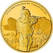 Niue 25 Dollars (Boba Fett. Star Wars) 1/4 OZ 9999 FINE GOLD © & TM LUCASFILM LTD. coin reverse Niue 25 Dollars (Boba Fett. Star Wars) 1/4 OZ 9999 FINE GOLD © & TM LUCASFILM LTD. coin reverse