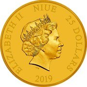 Niue 25 Dollars (Elizabeth II Minnie Mouse) ELIZABETH II NIUE 25 DOLLARS IRB 2019 coin obverse Niue 25 Dollars (Elizabeth II Minnie Mouse) ELIZABETH II NIUE 25 DOLLARS IRB 2019 coin obverse