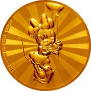 Niue 25 Dollars (Elizabeth II Minnie Mouse) 1/4 OZ 9999 FINE GOLD © DISNEY coin reverse Niue 25 Dollars (Elizabeth II Minnie Mouse) 1/4 OZ 9999 FINE GOLD © DISNEY coin reverse