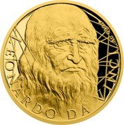 Niue 25 Dollars Leonardo da Vinci 2019 CM Proof LEONARDO DA VINCI AU 999.9 coin reverse Niue 25 Dollars Leonardo da Vinci 2019 CM Proof LEONARDO DA VINCI AU 999.9 coin reverse