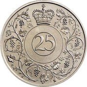 UK 25 New Pence (Elizabeth II Silver Jubilee. Machin Pattern) 25 coin reverse UK 25 New Pence (Elizabeth II Silver Jubilee. Machin Pattern) 25 coin reverse
