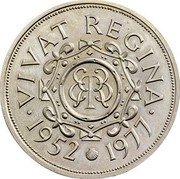 UK 25 New Pence (Elizabeth II Silver Jubilee. Sindall Pattern) VIVAT REGINA 1952 1977 coin reverse UK 25 New Pence (Elizabeth II Silver Jubilee. Sindall Pattern) VIVAT REGINA 1952 1977 coin reverse