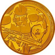 Niue 250 Dollars (Clone Trooper) 1 OZ 9999 FINE GOLD © & TM LUCASFILM LTD. NZM coin reverse Niue 250 Dollars (Clone Trooper) 1 OZ 9999 FINE GOLD © & TM LUCASFILM LTD. NZM coin reverse