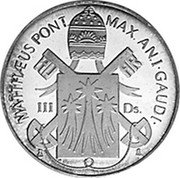 Italy 3 Ducat (Papal States Fantasy Coin) X# 21 MATTHAEUS PONT MAX AN.I GAUDI III DS. coin obverse