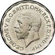 UK 3 Pence (George V Trial) GEORGIVS V D G BRITT OMN REX F D IND IMP coin obverse UK 3 Pence (George V Trial) GEORGIVS V D G BRITT OMN REX F D IND IMP coin obverse
