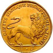 Italy 4 Zecchini Paolo Renier. Lion 1787 GF CAVTVS SIMVLQVE PROMPTVS VL TIONI G F coin obverse Italy 4 Zecchini Paolo Renier. Lion 1787 GF CAVTVS SIMVLQVE PROMPTVS VL TIONI G F coin obverse