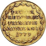Italy 4 Zecchini Pauli Reinerius 1779 EC PAULUS REINERIUS PRINCIPIS MUNUS AN I 1779 coin reverse Italy 4 Zecchini Pauli Reinerius 1779 EC PAULUS REINERIUS PRINCIPIS MUNUS AN I 1779 coin reverse