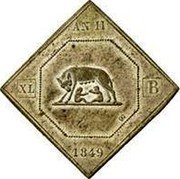 Italy 40 Baiocchi (Siege of Rome) X# 13 AN II XL B 1849 coin obverse