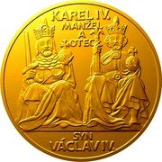 Niue 40000 Dollars (Husband and Father) KAREL IV. MANŽEL A OTEC SYN VÁCLAV IV. coin reverse Niue 40000 Dollars (Husband and Father) KAREL IV. MANŽEL A OTEC SYN VÁCLAV IV. coin reverse