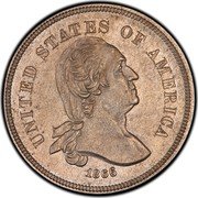USA 5 Cents George Washington Pattern 1866 UNITED STATES OF AMERICA 1866 coin obverse USA 5 Cents George Washington Pattern 1866 UNITED STATES OF AMERICA 1866 coin obverse