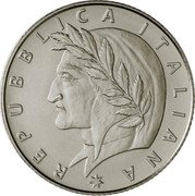 Italy 5 Euro (700th Anniversary - Death of Dante Alighieri) REPUBBLICA ITALIANA coin obverse Italy 5 Euro (700th Anniversary - Death of Dante Alighieri) REPUBBLICA ITALIANA coin obverse