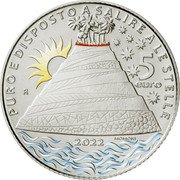 Italy 5 Euro (700th Anniversary - Death of Dante Alighieri) PURO E DISPOSTO A SALIRE A LESTELLE 2022 5 EURO MOMONI coin reverse Italy 5 Euro (700th Anniversary - Death of Dante Alighieri) PURO E DISPOSTO A SALIRE A LESTELLE 2022 5 EURO MOMONI coin reverse